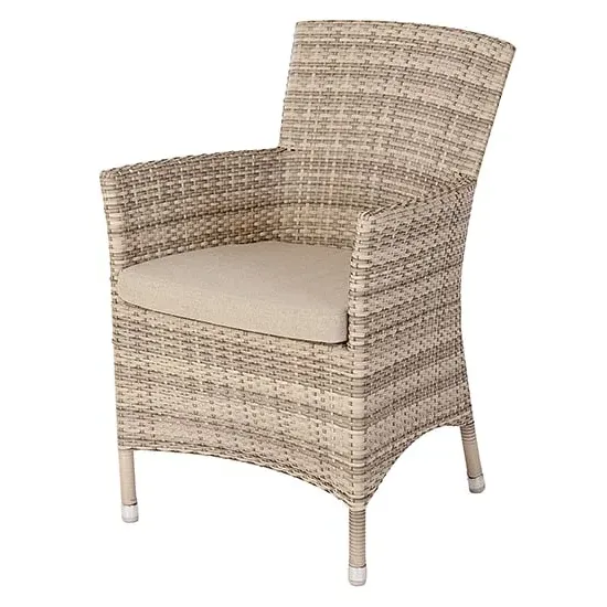 Ottery Wave Dining Armchair with Cushion - Pearl image