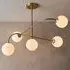 Otto 5 Lights Semi Flush Ceiling Light - Brushed Brass, Glass