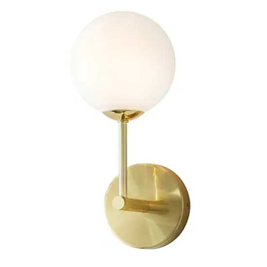 Otto Blown Glass Wall Light - Brushed Brass, Gloss image