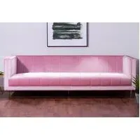 Otyliya 3-Seater Sofa - Pink, Velvet