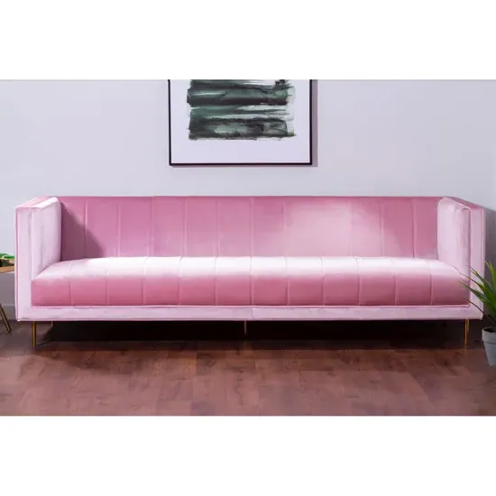 Otyliya 3-Seater Sofa - Pink, Velvet