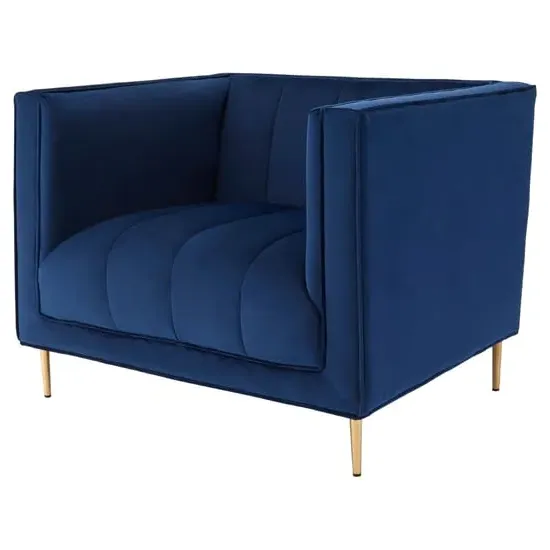 Otyliya Upholstered Armchair - Blue, Velvet image