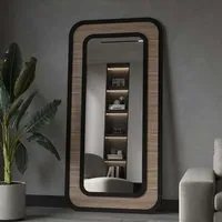 Ova Glass Cheval Full-Length Mirror - Black, MDF alternate view