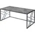 Ovid Coffee Table - Grey Marble Effect, Black Frame