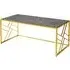Ovid Coffee Table - Grey Marble Effect, Gold Frame