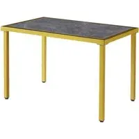 Ovid Dining Table - Grey Marble Effect, Gold Frame