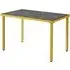 Ovid Dining Table - Grey Marble Effect, Gold Frame