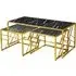 Ovid Nesting Coffee Tables - Black Marble Effect, Gold Metal