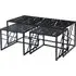 Ovid Nesting Coffee Tables - Black Marble Effect, Metal