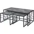Ovid Nesting Coffee Tables - Grey Marble Effect, Black Frame