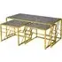 Ovid Nesting Coffee Tables - Grey Marble Effect, Gold Frame