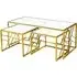 Ovid Nesting Coffee Tables - White Marble Effect, Gold Metal