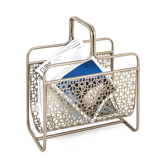 Oviedo Metal Magazine Rack - Gold