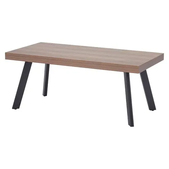 Owall Coffee Table with Black Metal Legs - Oak
