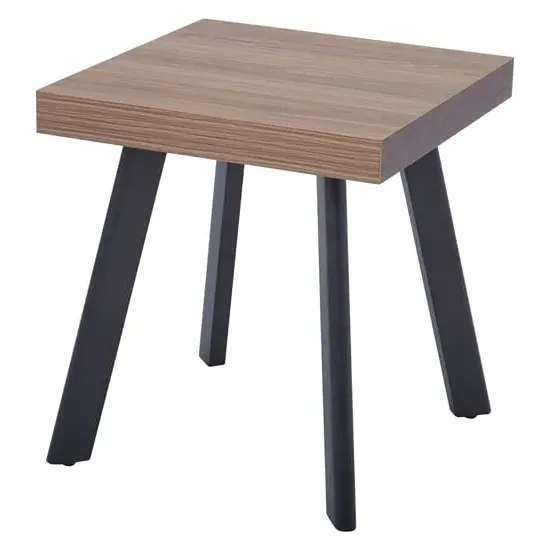 Owall Side Table with Black Metal Legs - Oak image