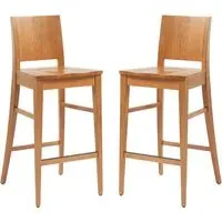 Owensboro Bar Stools Pair - Natural, Oak