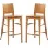 Owensboro Bar Stools Pair - Natural, Oak