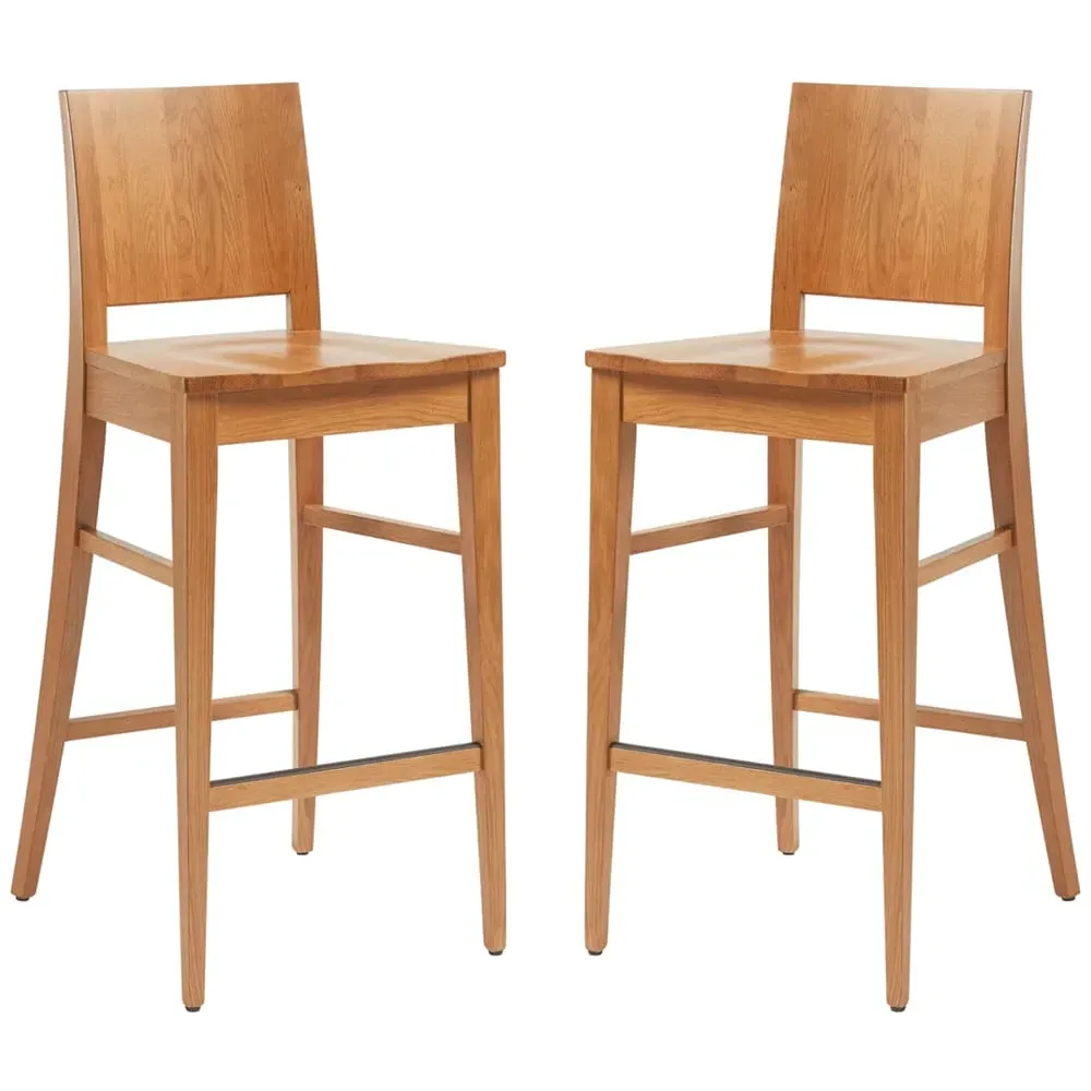 Owensboro Bar Stools Pair - Natural, Oak image