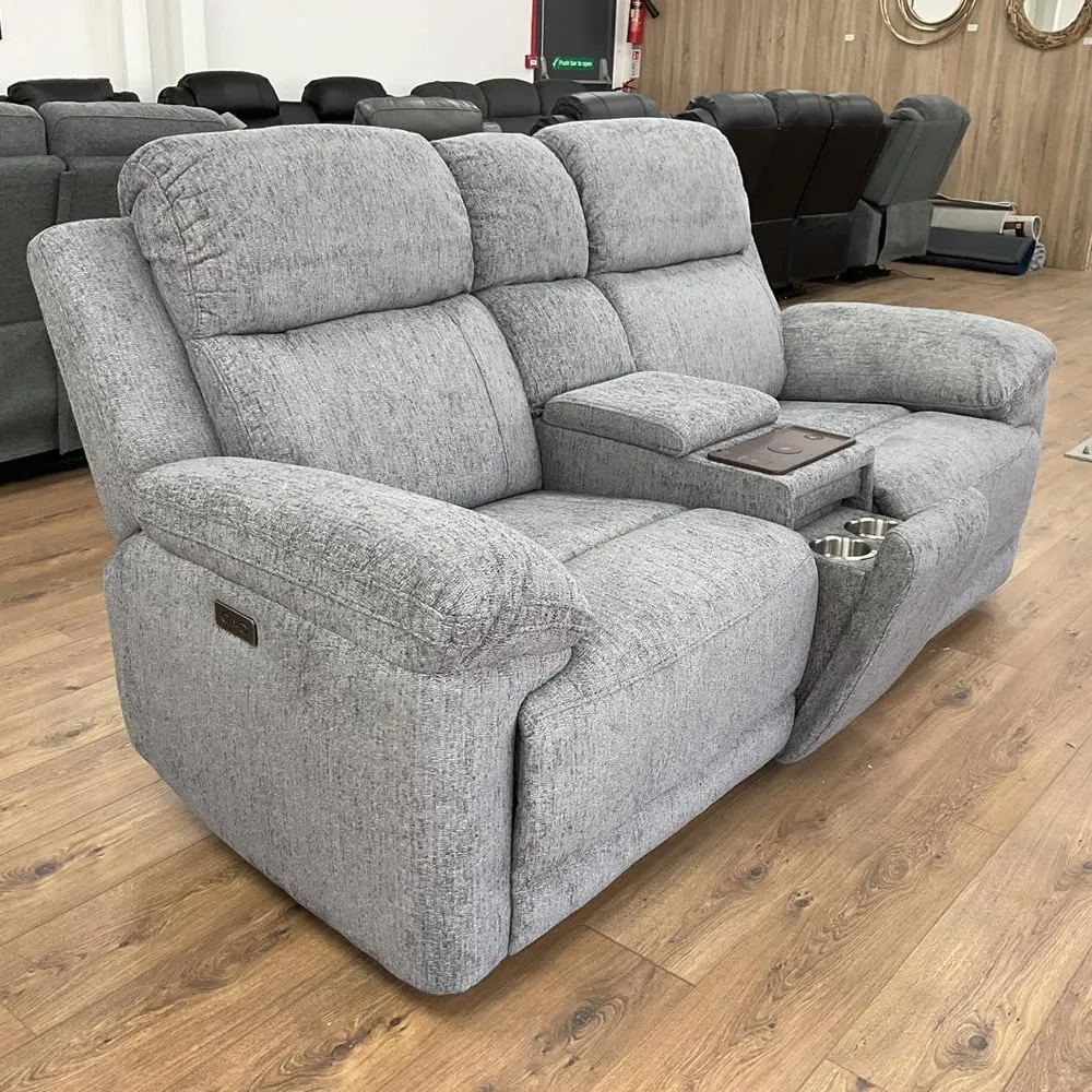 Owenton 2-Seater Electric Recliner Sofa - Grey, Fabric