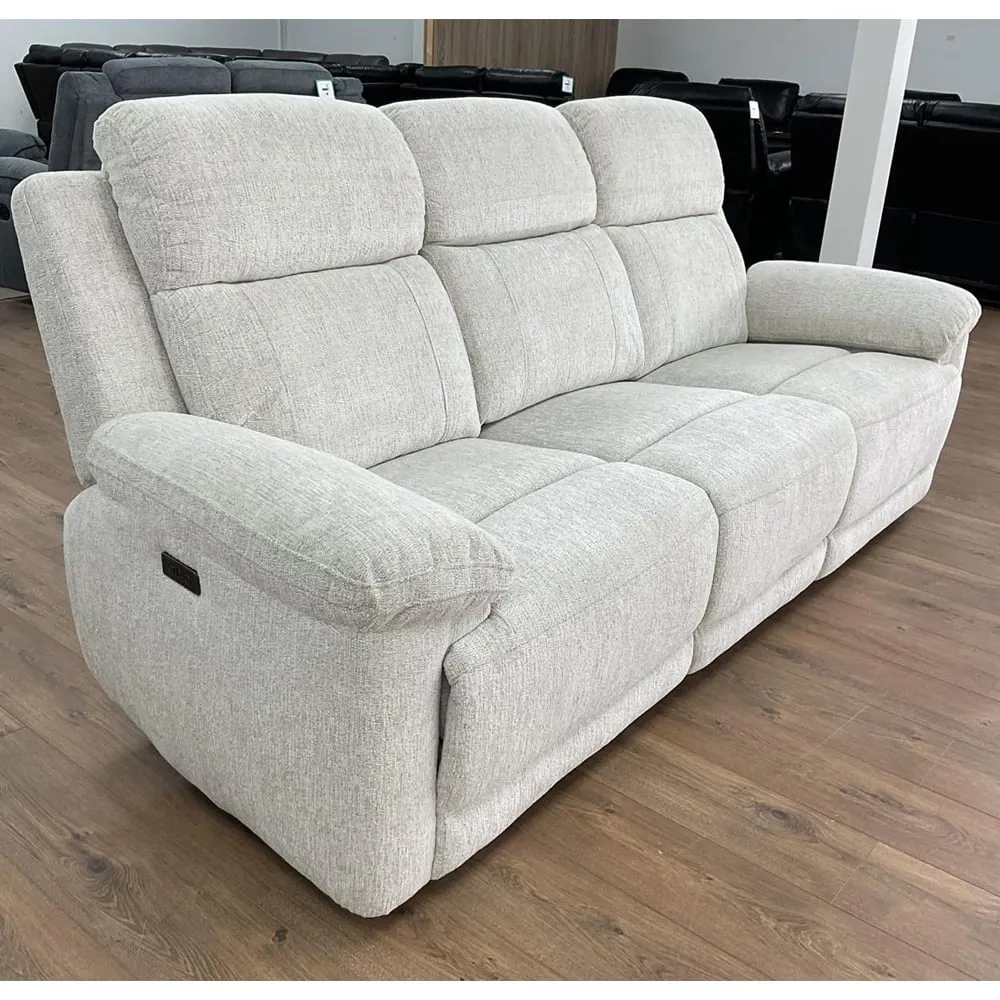 Owenton 3-Seater Electric Recliner Sofa - Beige, Fabric