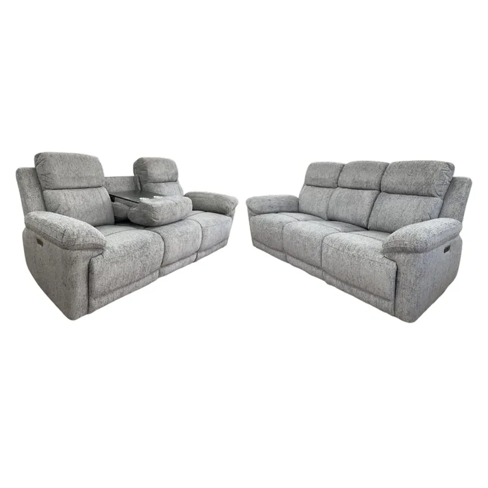 Owenton 3+2 Seater Electric Recliner Sofa Set - Grey, Fabric