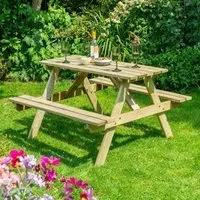 Oxer 1.2m Garden Picnic Table - Natural, Timber alternate view