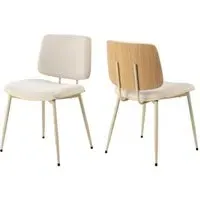 Oxford Dining Chairs In Pair - Beige, Oak
