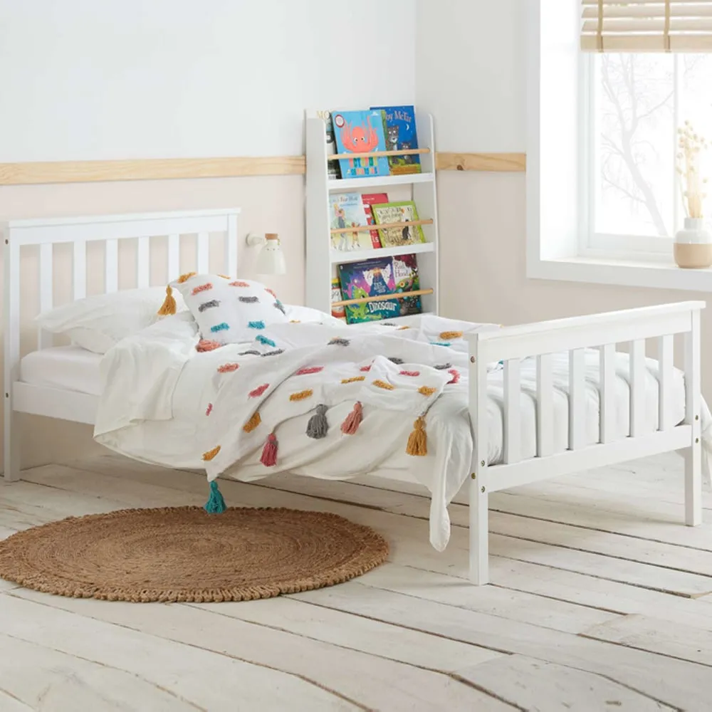 Oxfords Single Bed Frame - White, Wood