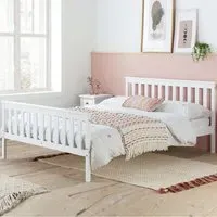 Oxfords Small Double Bed Frame - White, Wood