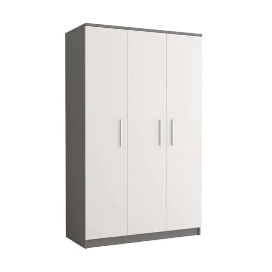 Oxnard 3-Door Wardrobe - Matt Grey