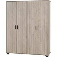 Oxnard 4-Door Wardrobe - Light Oak