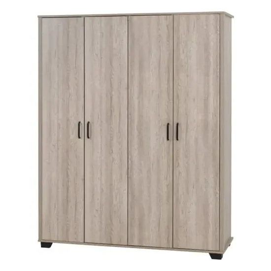 Oxnard 4-Door Wardrobe - Light Oak
