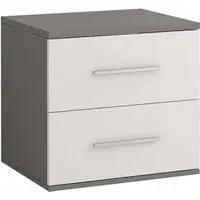Oxnard Bedside Cabinet with 2 Drawers - Grey