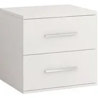Oxnard Bedside Cabinet with 2 Drawers - White