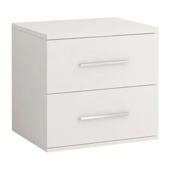Oxnard Bedside Cabinet with 2 Drawers - White