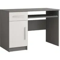Oxnard Computer Desk with 1 Door 1 Drawer - Grey