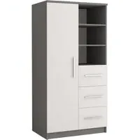 Oxnard Highboard with 1 Door 3 Drawers - Grey
