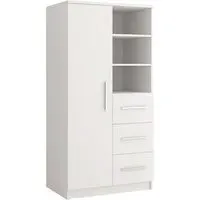 Oxnard Highboard with 1 Door 3 Drawers - White
