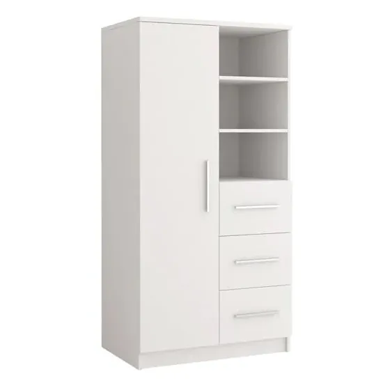 Oxnard Highboard with 1 Door 3 Drawers - White