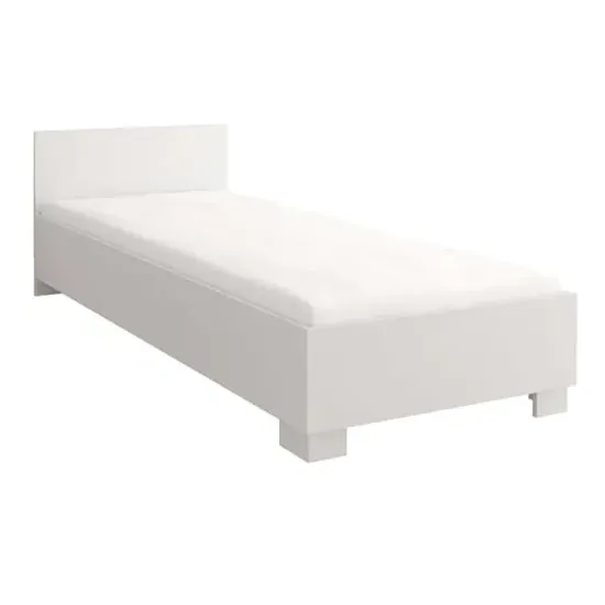 Oxnard Single Bed Frame - Matt White, Laminated Board
