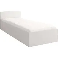 Oxnard Single Bed Frame with Storage - Matt White