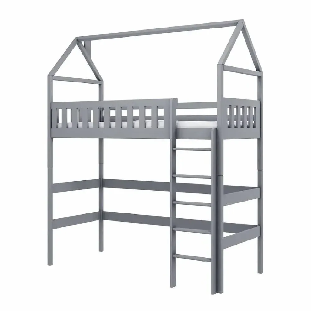 Ozark Bunk Bed with Bonnell Mattress - Grey, Wood