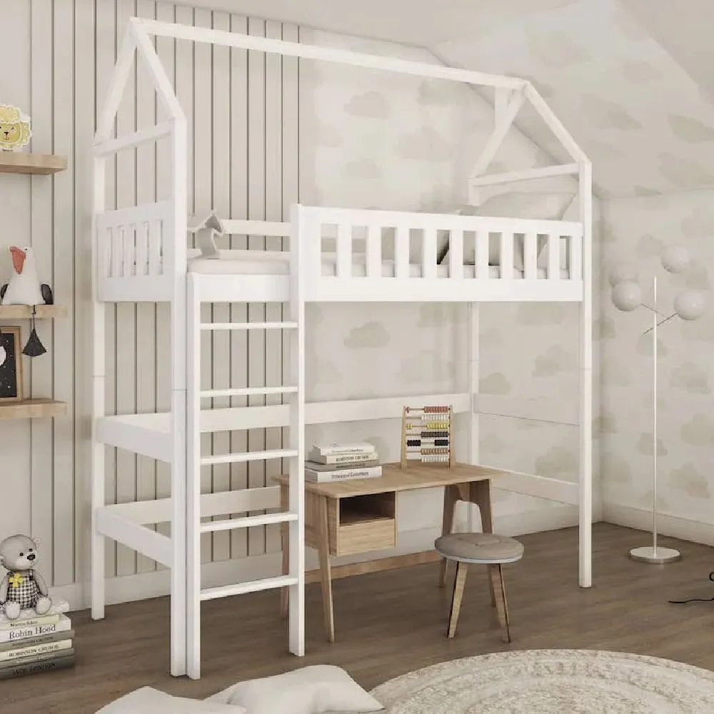 Ozark Bunk Bed with Bonnell Mattress - White, Wood