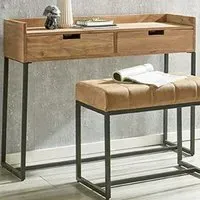 Ozark Large Console Table with 2 Drawers - Black, Oak