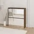 Ozark Mirrored Shoe Cabinet with 2 Flaps - Brown Oak