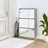 Ozark Mirrored Shoe Cabinet with 3 Flaps - Grey Sonoma Oak