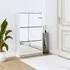 Ozark Mirrored Shoe Cabinet with 3 Flaps - White High Gloss