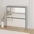 Ozark Mirrored Shoe Storage Cabinet with 2 Flip Doors - Grey Sonoma