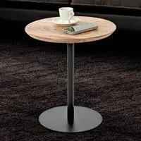 Ozark Round End Table - Black, Oak