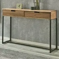 Ozark Small Console Table with 2 Drawers - Black, Oak